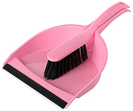 CHUANGOU Juego de Recogedor y Cepillo,Escoba de Cepillo,para Escritorio, Automóvil Y Desechos De Animales.(Rosa)