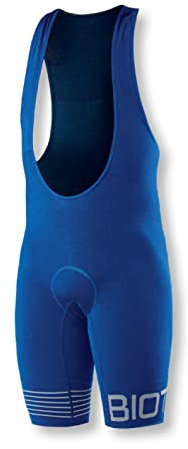 BIOTEX Salopette Ultra in Cordura con Fondello Integrato Unisex per Ciclismo e Mountain Bike, Intimo Tecnico Sportivo, Blu, Taglia I (XS/S)
