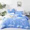 CLOTHKNOW Blue Sky Bettwäsche-Set in voller blau-weißer Bettwäsche, blau, komplettes Bettdecken-Set, hellblau, weich, 3-teilig, blaue Wolke, volle Größe