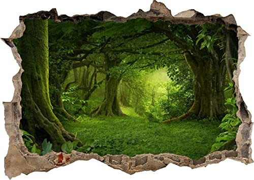Wandsticker Natur Regen Wald Bäume Dschungel Sonne 3D Aufkleber Wandaufkleber Poster Vinyl S118 55x80cm