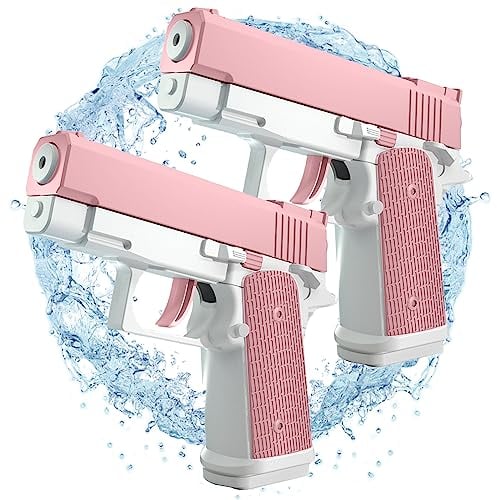 Pistola de Agua,2 Piezas Mini Pistolas de Agua,Water Pistol,Juguete Plástico de Pistolas de Agua,Pistolas de Agua para Niños,Piscina Al Aire Libre Lucha de Agua Juguetes de Playa(Rosa)