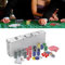JOIEYOU Pokerkoffer Pokerset mit 500 Laser Pokerchips mit Aluminium Gehäuse, 2X Pokerdecks, 5X Würfel, 3X Dealer Button Pokerkoffer Komplett Set (Silber)