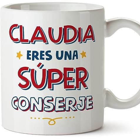 MUGFFINS Tazas Personalizadas para CONSERJE mujer - En Español - Eres Súper - 11 oz / 330 ml - Regalo Personalizable original y divertido
