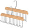 Greyoe Krawattenhalter Pack of 2, Gürtelhalter Kleiderschrank, Schalbügel, Hanging Bag Rack Multifunktionale Gürtel Krawatte Sling Hook Organizer für Krawatten, Schals, Tücher, Natural - Silver Hook
