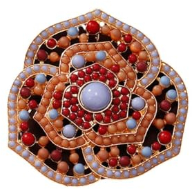 Anstecknadeln Strass Broschen Kronenbrosche In Retro Farbe Runde Blumennadel Pulloverzubehör Kristallanzugnadel Granat Hohlblume