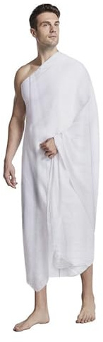 FakeFace 2 teilige Ihram-Pilgerhandtuch Pilgerschal für muslimische arabische Männer und Jungen, islamische Hajj- Kleidung für Mecca, Ramadan-Gebetskostüm, Shawl Jubba Thobe