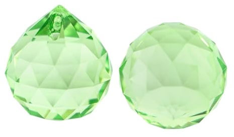 20mm/30mm/40mm 10 Uds. Araña de Cristal facetado Bola Prisma Colorido Suncatcher Feng Shui Bola Piezas de lámpara de Cristal (Color : Lt.Green, Size : 40mm 10pcs)