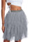 Geagodelia Damen Tüllrock Kurz Elegant Minirock Sommerrock Vintage Tütü Tutu Mini Tüll Rock Halloween Karneval REH Kostüm One Size 34/36/38 F-44436 (A - Blau Grau)