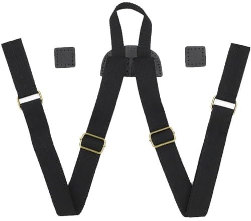Generic Rucksack-Schultergurt Verstellbarer Ersatz-Taschengurt langlebiger Gurt für Rucksack-Schule Büchertaschen-Zubehör in Schwarz aus Polyurethan (PU) für Fahrrad mit Metallschnalle und -haken