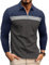 Ryehack Herren 1/4 Zip Poloshirts Langarm Tops Baumwolle Raglan Pullover Golf Hemd Regular Fit S-2XL