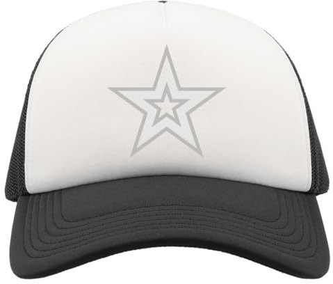 Atspauda Concentric Stars Vogue Modern Art Half Mesh Trucker Cap Baseball Hat Snapback Schwarz, Schwarz , Einheitsgröße