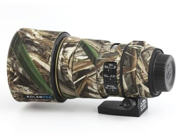 Rolanpro Cache d'objectif camouflage pour Nikon AF-S 300 mm F4E PF ED VR – Housse étanche avec collier d'objectif