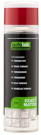 AutoTek Professional Exact Match Car Spray Paint, Volkswagen Tornado Red Aerosol Spray, 300 ml