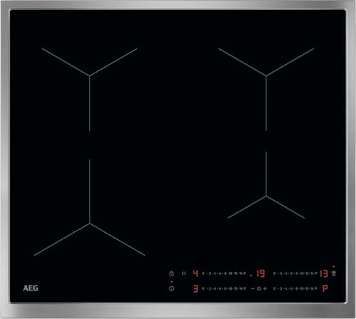 AEG Induktionskochfeld autark 60cm – 4 Flex-Zonen mit Powerfunktion – 14 Stufen – SuperFlat Rahmen – Timer – Touch-Bedienung – kompatibel mit Haubenautomatik – TO64IA0FXB