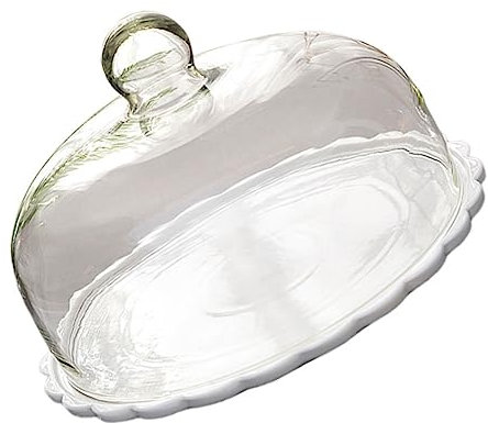 WATIIFUFU Kuchenplatte mit Deckel Glas Dessertkuppel Schutzhülle für Torten