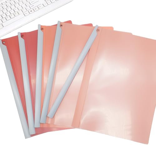 LIMEQKI Thermobindemappen A4, Bewerbungsmappen 5 stück Bindekapazität, Transparenter PVC-Heizbindeumschla Abdeckung und PP Zurück, Farbverlauf Orange