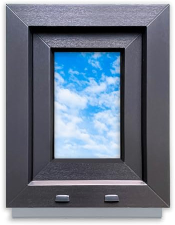 LORAC | Kunststofffenster Anthrazit-weiß 400x500mm, 40x50cm, kippbar, Standard-Fenster mit 2-fach Verglasung, energiesparend, Kellerfenster mit CE-Zertifikat, ideal für Wohnräume und Keller
