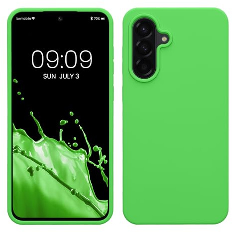 kwmobile Handyhülle für Samsung Galaxy A56 5G Hülle - Case Silikon - Kabelloses Laden - Schutzhülle Cover in Limettengrün