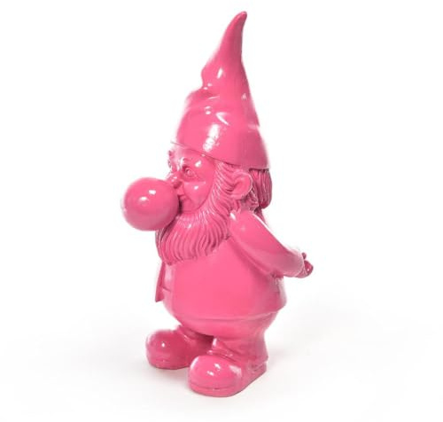 Decor Space Gartenzwerg aus Kunstharz, lustig, einfarbig, Höhe 43 cm (Rosa)