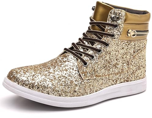 Trsorini Glitzernde Herrenschuhe, hohe Oberseite, modische glitzernde Sneaker, glänzende Pailletten, für Herren
