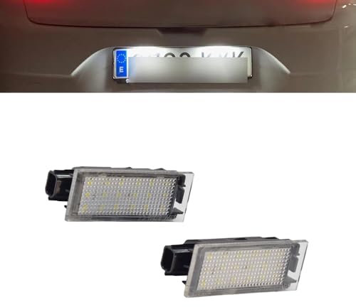 Fouedy Weiße LED-Kennzeichenbeleuchtung für Renault Clio 3 Twingo 2 Megane 2 3 Laguna 2 3 Vel Satis Master Flence Opel Movano