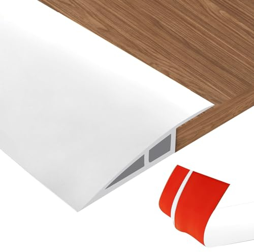 PVC Türschwellen Leiste, Übergangsprofil Selbstklebend Höhenausgleich von 15–20mm, Übergangsleiste Boden zum Verbinden von Bodenfugen und Teppichschwellenübergang, Bodenfliesen 2M