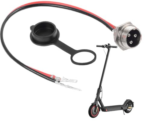 Electric Scooter Charger Port - 3 Pin Aviation Plug Socket with Weatherproof Design | Secure power connection for e-scooters, electric vehicles, mobility devices and battery charging systems