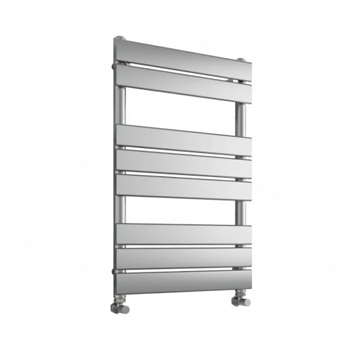 Greened House Richmond Heated Towel Rail Chrome 500mm W x 800mm H | Flat Panel, Bathroom Towel Radiator, Central Heating, Wall Mounted