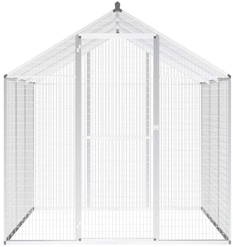 Aluminium Bird Aviary 183x178x194 cm, Large Walk-In Bird Cage with Heavy-Duty Hinged Door, Sturdy Aluminium Wire Mesh for Exercise and Safety