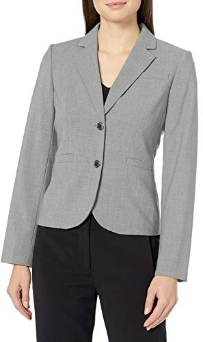 Calvin Klein Damen (zierlich, Plus) Zwei Knöpfen (Standard und kleine Größe) Blazer oder Sportjacke, Tin, 46