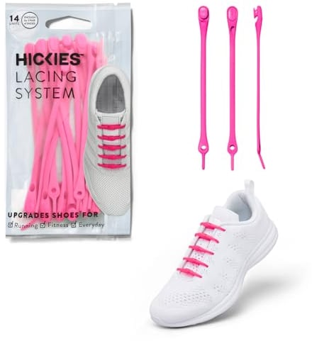 HICKIES Lacets Sans Attaches (2.0 Nouveau) - Rose fluo