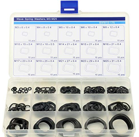Assortiment de 175 rondelles à ressort ondulées M3-M25