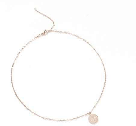 Kim Johanson Edelstahl Damen Halskette *Verschiedene Motive & Farben* in Roségold, Gold & Silber Freundschaftskette, Geschenk, Glücksbringer, Schmuck, Kette inkl. Schmuckbeutel (Kompass - Roségold)