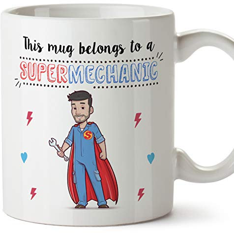 MUGFFINS Mechanic Mug - Super Mechanic - Funny Mechanics Gift/Present - Tea/Coffee Ceramic Cup 11oz
