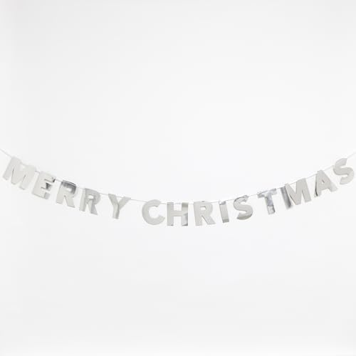 SILVER MERRY CHRISTMAS BANNER