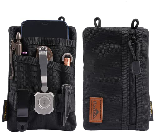 VIPERADE VE1 EDC Tool Pocket Organizer, Small EDC Pouch with 5 Pockets, Small Multitool Organizer Pouch Nylon Tool Sheath for Flashlight Multitools Pen Notebook