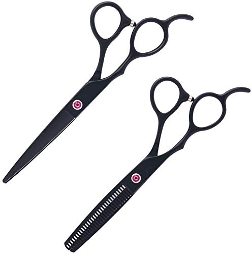 WYGC Friseurscheren Haarschere Haarschneideschere Professionelle Friseurschere Für Linkshänder Salon-Stylist Schere Scharfer Und Präziser Schnitt Für Linkshänder Friseur Schere 6,0 Zoll Schwarz