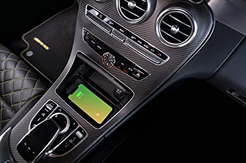 INBAY 10W Handyhalterung Auto Ablagefach Induktiv/Kabellos passend für Mercedes C-Klasse (205), CLS (C257), E-Klasse (213/238), EQV, GLC (X253), V-Klasse (W447) - Autohalterung Zubehör Innenraum - Qi