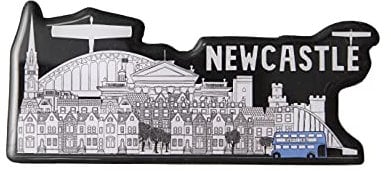 British Union Jack London Sights City Fridge Magnet Manchester Birmingham Newcastle Liverpool (Newcastle Cityscape Long Epoxy)