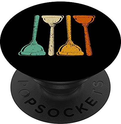 Retro Abflussreiniger Pömpel Klempner Hausmeister PopSockets mit austauschbarem PopGrip