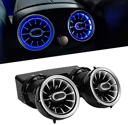 Dioche W205 Turbo Air Vent, 3 farbiges Ambientebeleuchtung Hinteres LED-Turbinen-Air-Vent-Umgebungslicht-Kit Ersatz für C-GLC-Klasse W205 X253 2015-2018