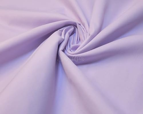 Plain Lilac Polycotton Fabric for Dressmaking, Art & Craft, Sewing, Quilting | 45'' - 115 cm Wide| Precut Length 0.5m