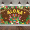 Luau Party Dekoration Hawaiian Aloha Hintergrund Banner Tropisches Tiki Totem Fotografie Hintergrund Palmblatt Hibiskus Blumen Thema Party Zubehör für Hawaiianisches Aloha Luau Party Deko