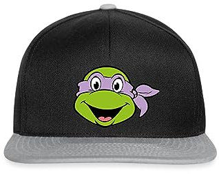 Spreadshirt Teenage Mutant Ninja Turtles Donatello Kostüm Snapback Cap, One Size, Schwarz/Grau