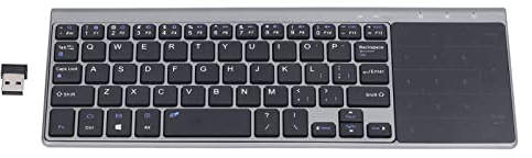 PUSOKEI Tastiera Wireless, Tastiera Ergonomica Slim 2.4G con Touchpad, Tastiera PC Portatile a 59 Tasti con Tastierino Numerico, Tastiera Esterna per PC Laptop TV