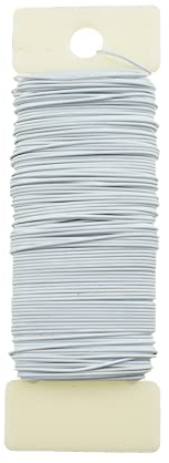 HAHIYO Alambre de metal blanco calibre 22, 38 yardas/115 pies, para manualidades, jardinería, coronas de Navidad, decoración de árboles, arreglos florales, bricolaje de boda