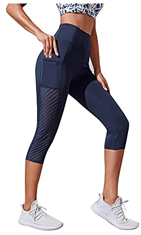 CCOOfhhc Sportleggins Damen Lang High Waist 3/4 Casual Fitness Radlerhose Hohe Taille Blickdicht Sportleggins Sporthose Slim Fit Stretch Leggings Workout Pilates Dünne Tights Yogahosen