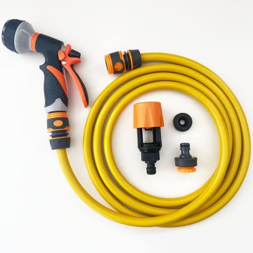 Dog Shower Kit, Tap Mixer Connector Showering, Complete Set for Washing Outdoors, Soft Feel Quality Fittings, Kitchen/Bathroom Tap Connector Included