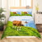 Kuh Bettwäsche 135 x 200 für Kinder Jungen Mädchen Hochland Rinder Bettbezug Bauernhaus Tier Bettbezug Grasland Kühe Rustikale Bettwäsche Set mit 1 Kissenbezug, Reißverschluss