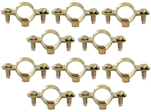 AERZETIX - C60426 - Set di 10 morsetti supporti semplici di fissaggio Ø16mm - fissaggio a parete tubo di rame serraggio a vite idraulico riscaldamento sanitario - in acciaio
